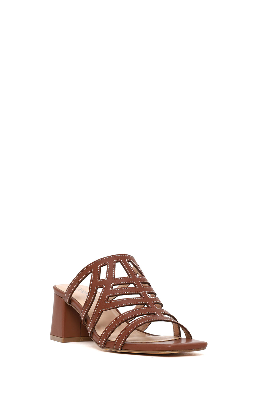 Woman Brown Chunky-Heel Slippers