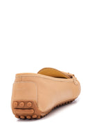 Women's Camel Leather Loafer | Derimod