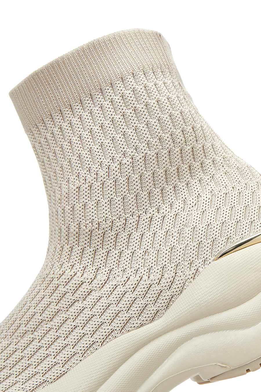 Kadın Bej Kalın Tabanlı Bilekli Sneaker
