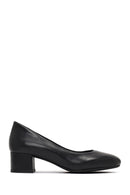 Derimod Flex Women Black Thick Heeled Leather Shoe | Derimod
