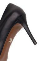 Woman Black Thin-Heeled Leather Stiletto | Derimod