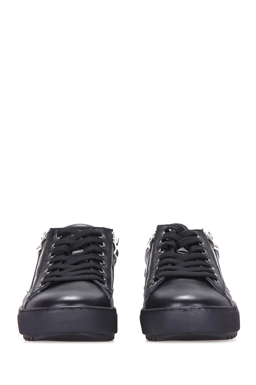 Men's Leather Shoes with Zipper Detail