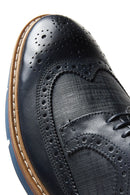 Men's Navy Blue Leather Casual Shoes | Derimod