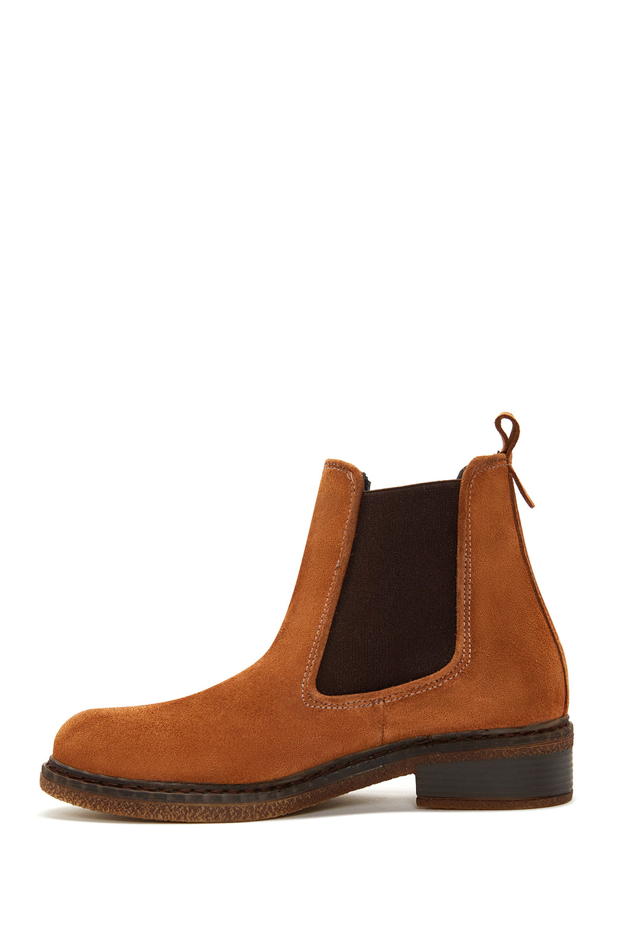 Women's Tan Suede Leather Chelsea Boots