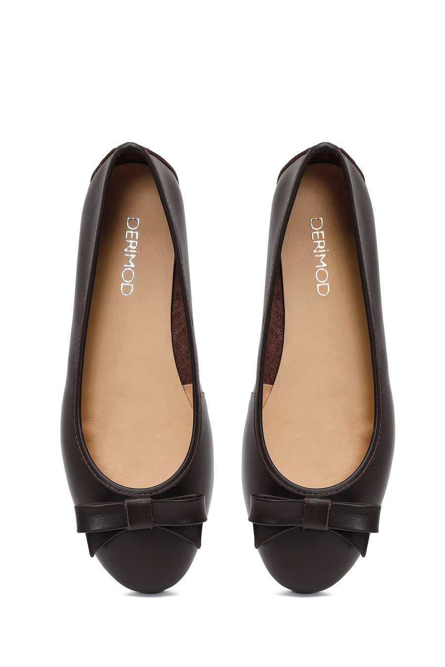 Women's Brown Leather Ballerinas