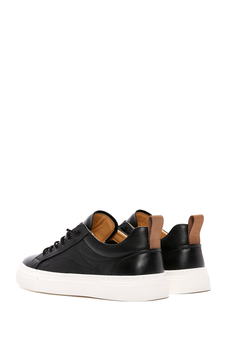 Men's Black Lace-up Leather Sneaker