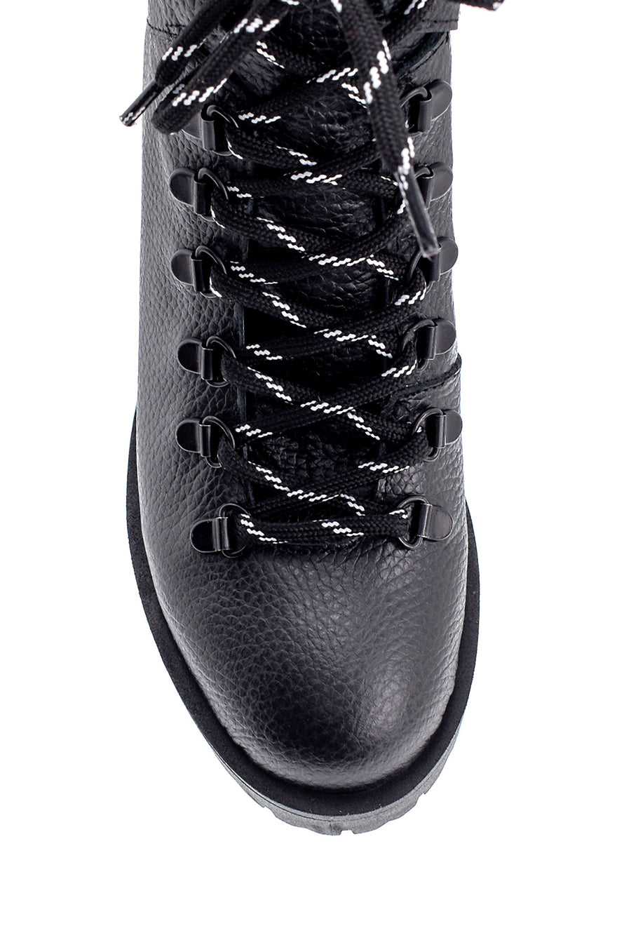 Women's Leather Lace Detailed Heeled Boots