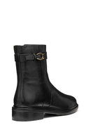 Geox Women Black D Walk Pleasure A - Goat Lea Zippered Leather Boot | Derimod