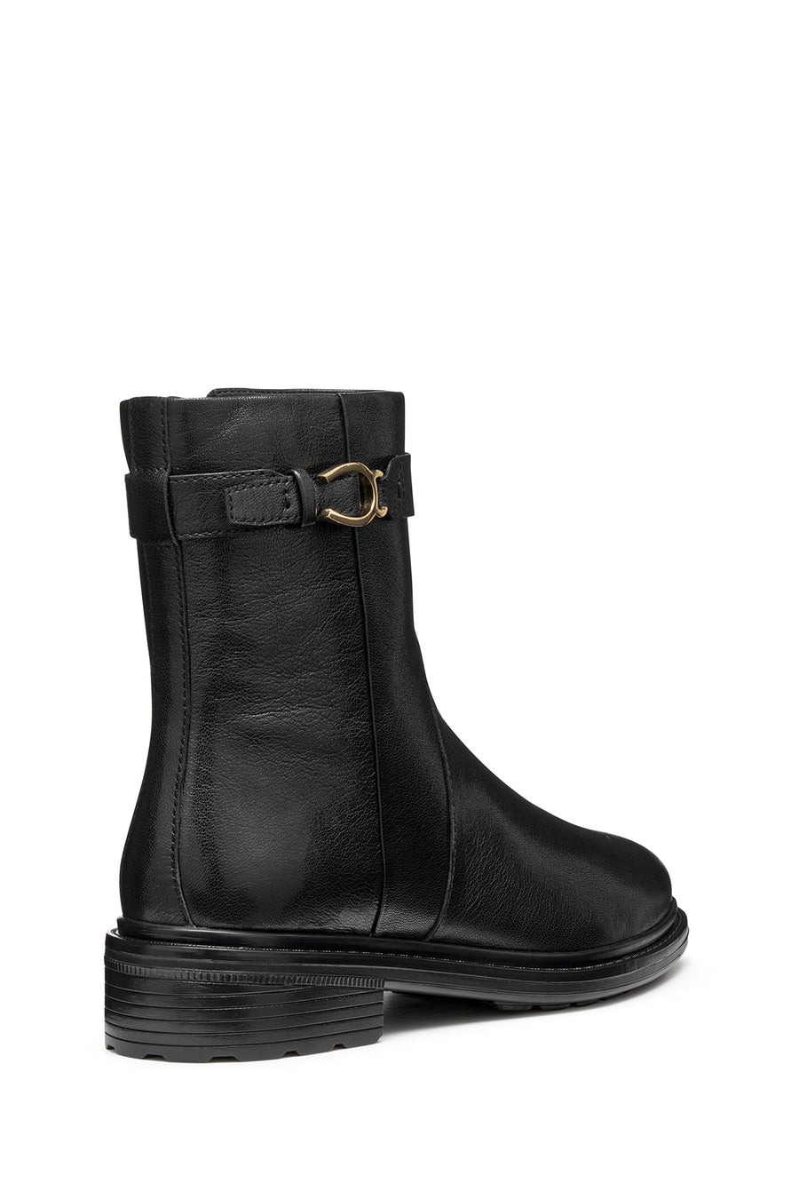 Geox Women Black D Walk Pleasure A - Goat Lea Zippered Leather Boot