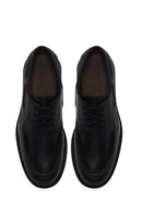Male Black Lace-Up Thick-Soled Leather Casual Shoes | Derimod