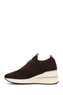 Derimod Zero Women's Brown Zippered Platform Fabric Sneaker | Derimod