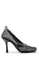 Women's Chain Detailed Square Toe Heeled Shoes | Derimod