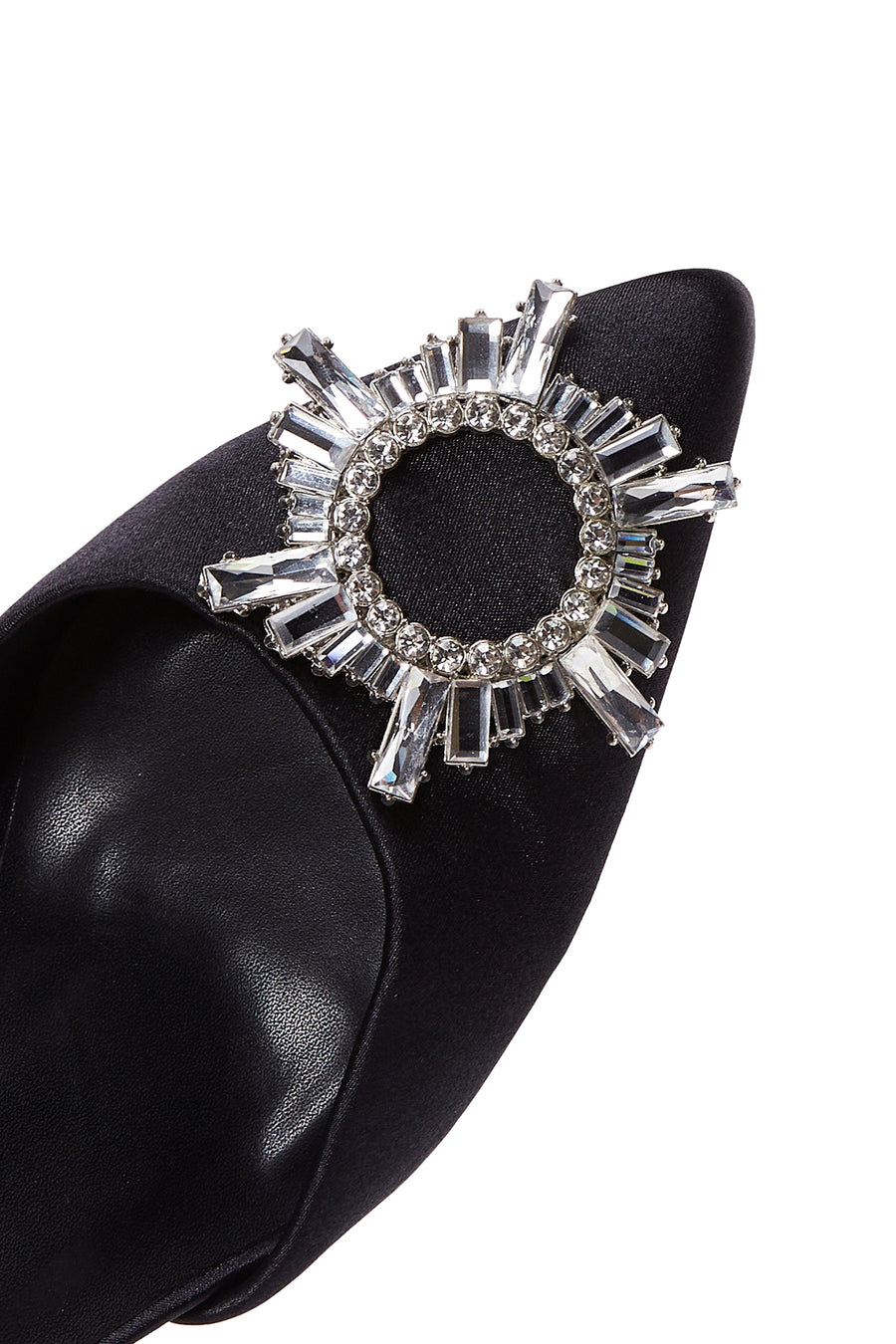 Women's Black Stone Heeled Shoes