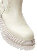 Women's Cream Leather Chelsea Boots | Derimod