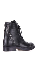 Studded Women's Leather Boots | Derimod