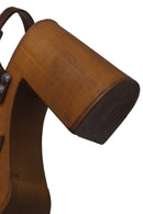 Woman Brown Ankle Buckled Chunky Heeled Suede Sandal | Derimod