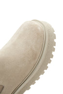Women's Beige Suede Leather Chelsea Boots | Derimod