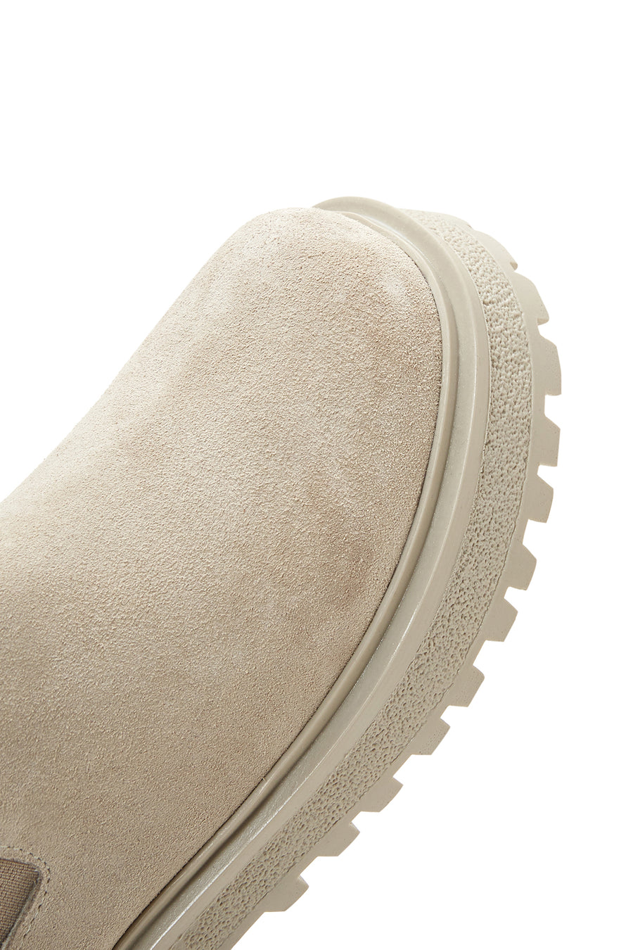 Women's Beige Suede Leather Chelsea Boots
