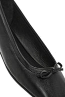 Derimod Flex Women's Black Bowknot Leather Ballerinas | Derimod