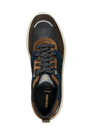 Geox Men Brown U Spherica 4X4 B Abx C - Suede Lace-Up Thick-Soled Fabric Sneaker | Derimod