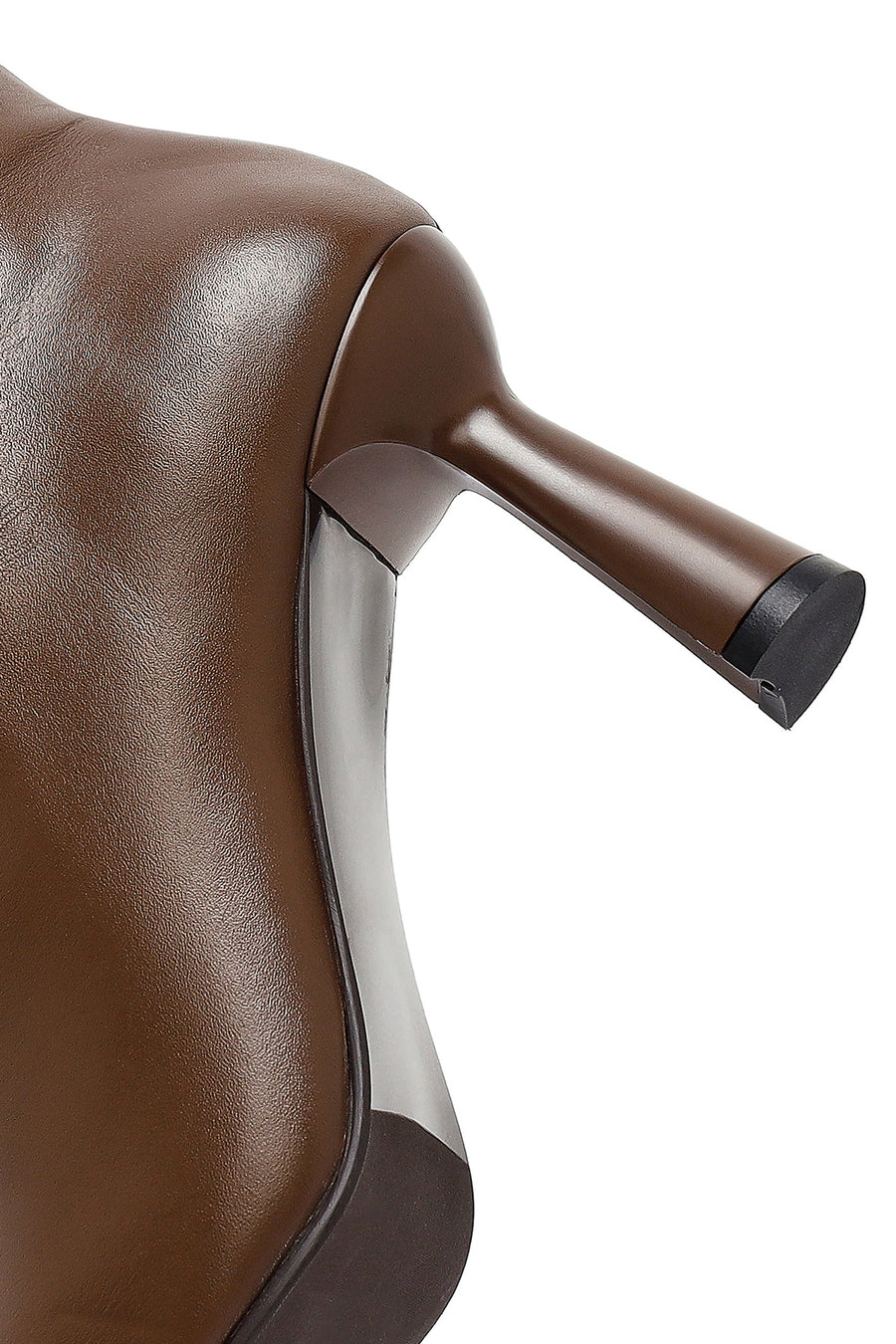 Woman Brown High Heels Leather Boot