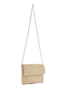 Women's Beige Chain Strap Woven Clutch Bag | Derimod