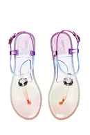 Women's Multicolored Jelly Stone Flip Flops Sandals | Derimod