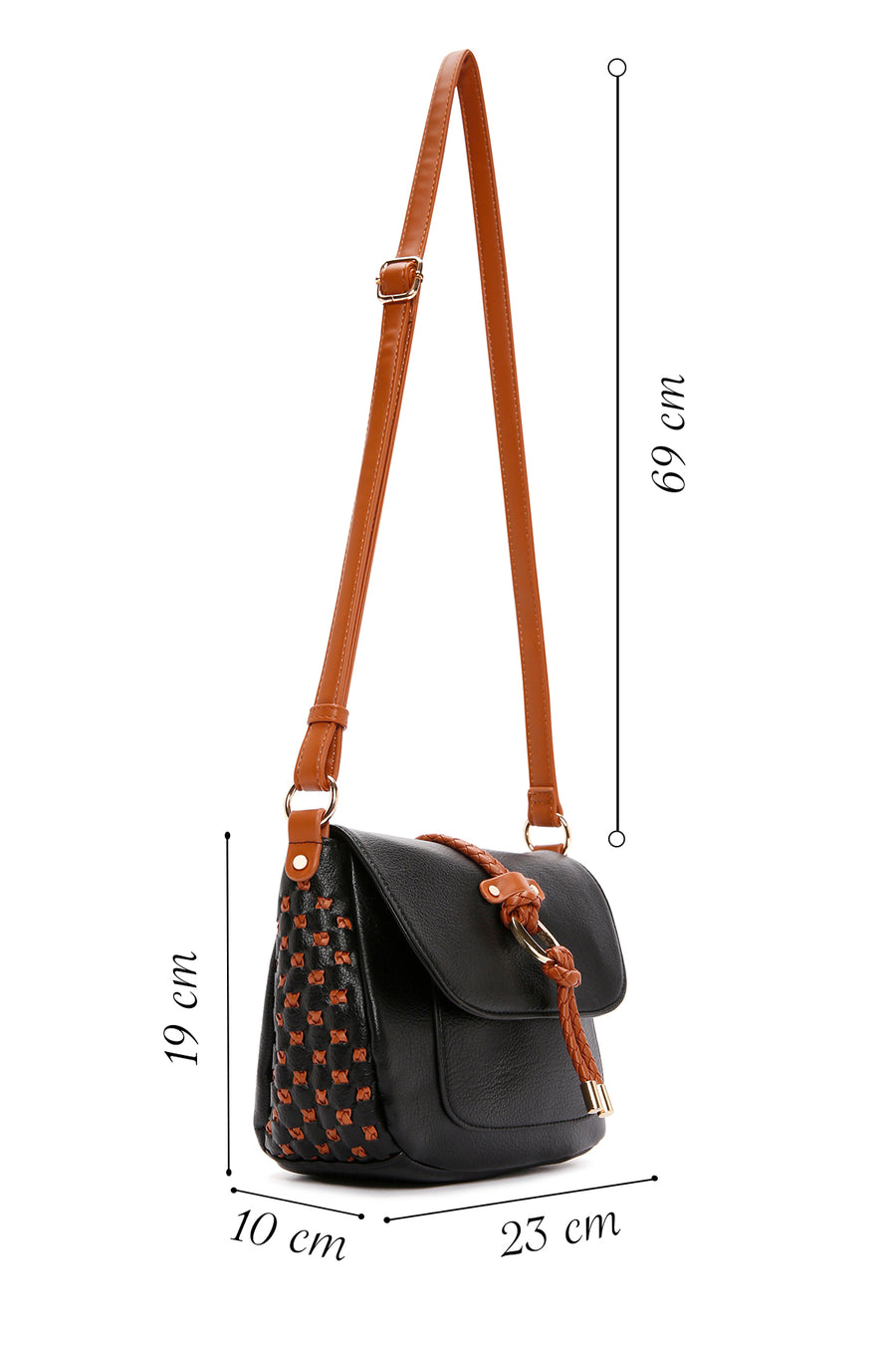 Women's Black Long Strap Crossbody Bag