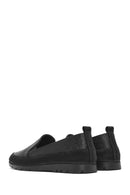Women's Black Lurex Leather Comfort Loafer | Derimod