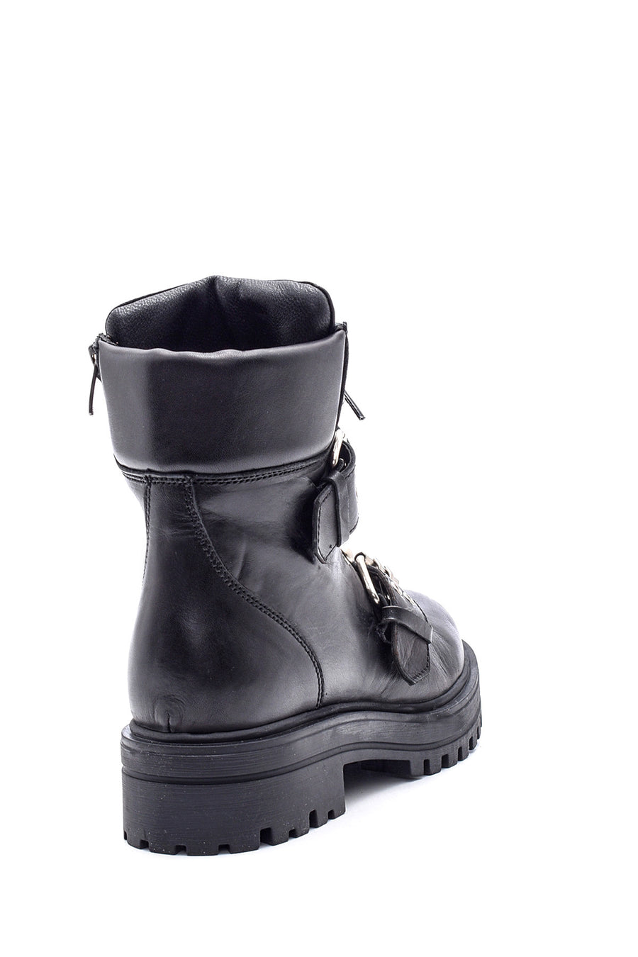 Women's Leather Boots with Buckle Detail