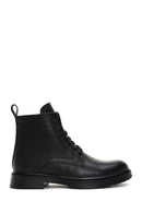Men's Black Leather Zippered Casual Boots | Derimod