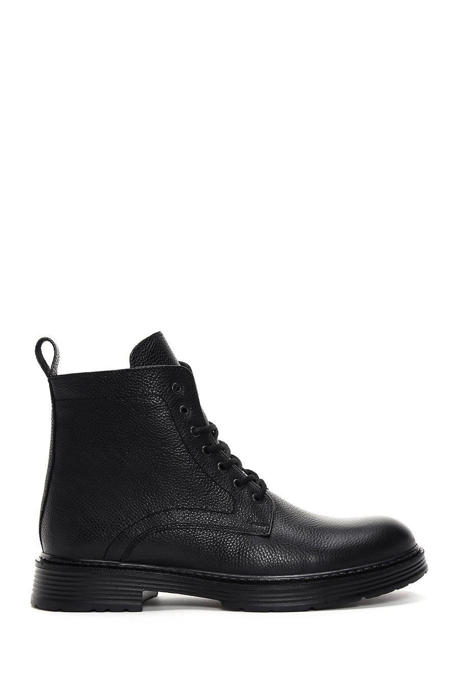 Men's Black Leather Zippered Casual Boots 23WFD6710FT | Derimod