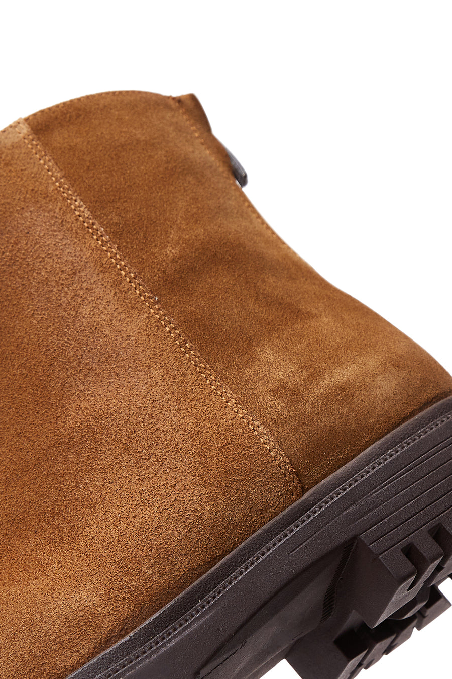 Men's Tan Suede Leather Zippered Boots