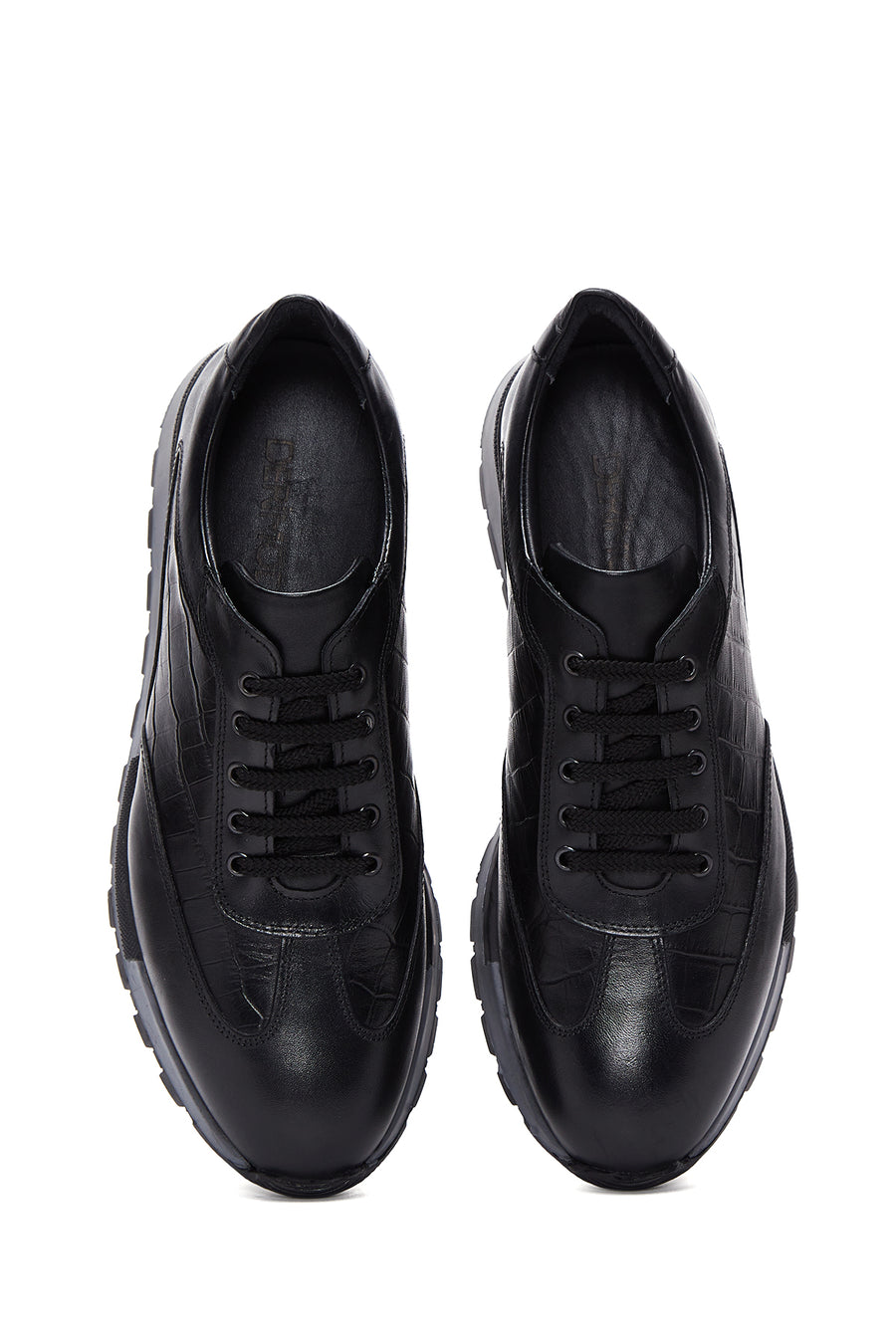 Erkek Siyah Deri Sneaker