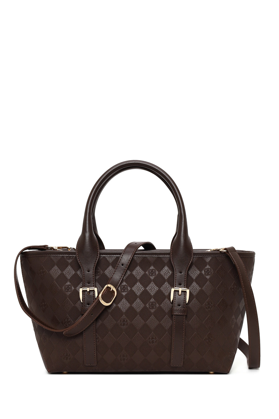 Woman Brown Long-Strap Printed Shoulder Bag 26SBD200726 | Derimod