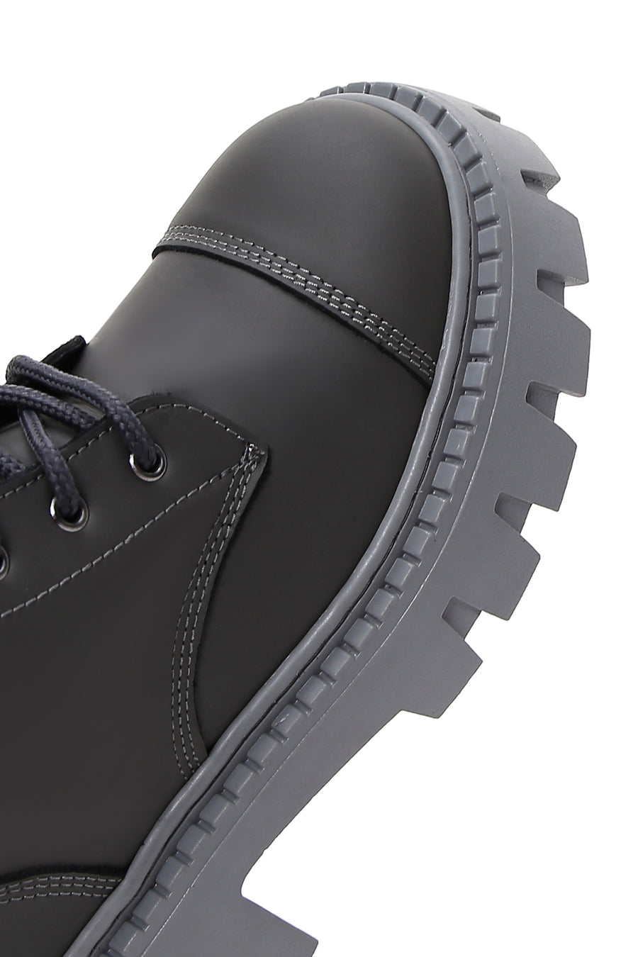 Women's Gray Leather Zippered Boots