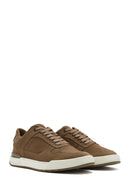 Men's Beige Lace-Up Nubuck Leather Sneaker | Derimod