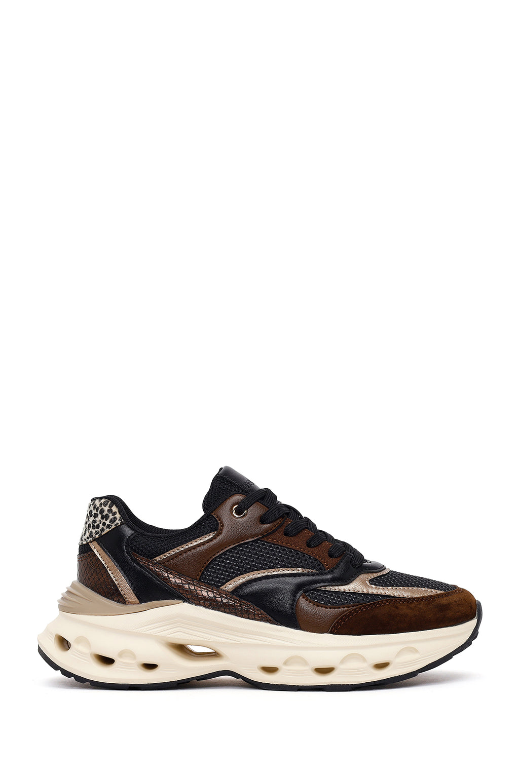 Kadın Kahverengi Bağcıklı Kalın Tabanlı Sneaker