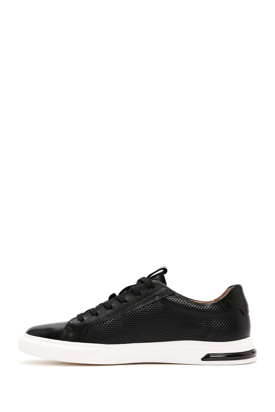 Men's Black Lace-up Leather Sneaker