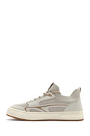 Men's Beige Lace-up Leather Sneaker | Derimod