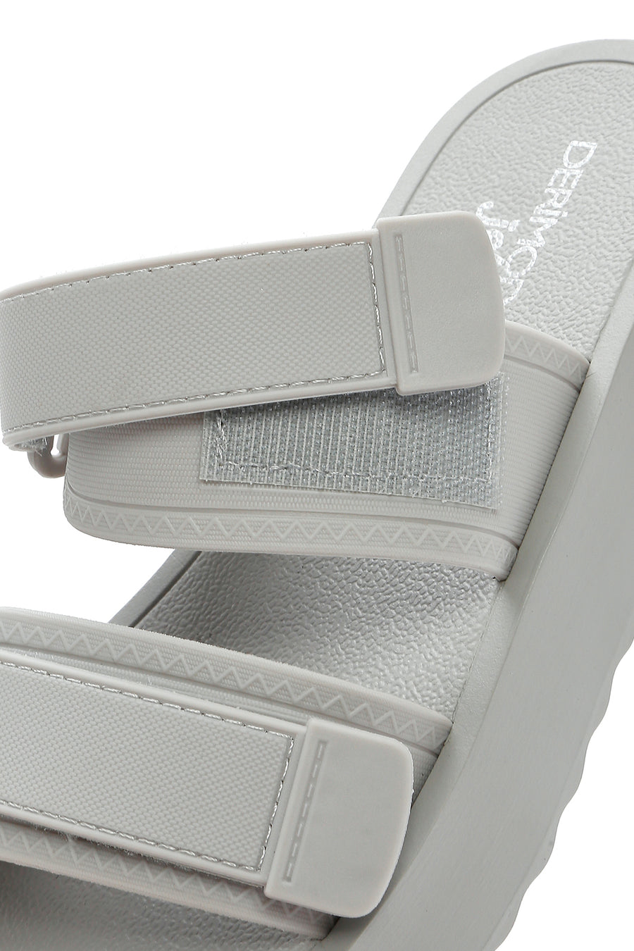 Women's Grey Banded Thick Soled Jelly Slippers