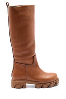 Women's Leather Thick Soled Boots | Derimod