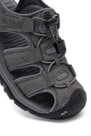 Erkek Gri Deri Outdoor Sandalet | Derimod