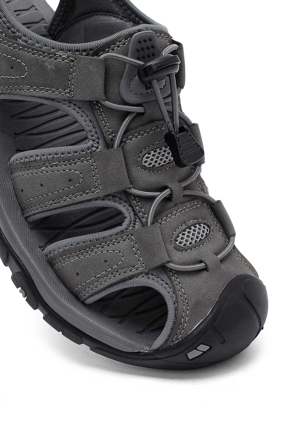 Men's Grey Leather Sandals