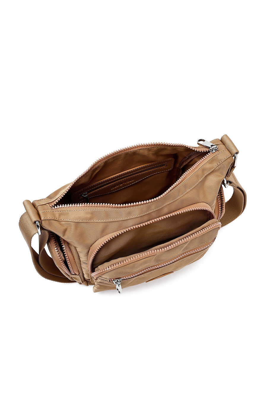 Women's Beige Fabric Crossbody Bag