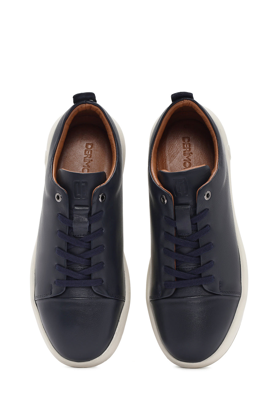 
Men's Navy Blue Lace-Up Leather Sneaker
