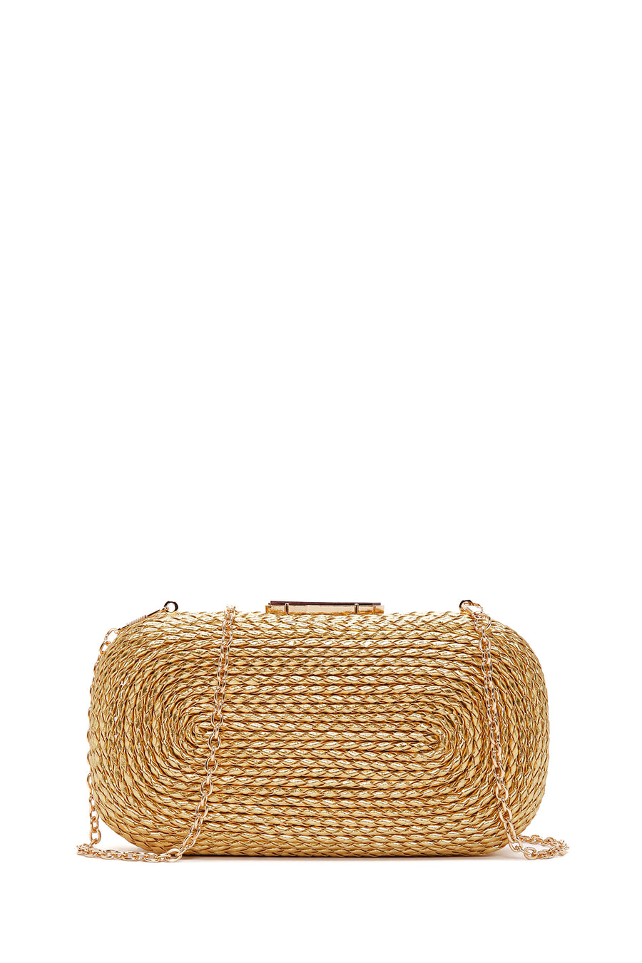 Women's Gold Long Chain Strap Knitted Evening Bag 24SBD272129 | Derimod