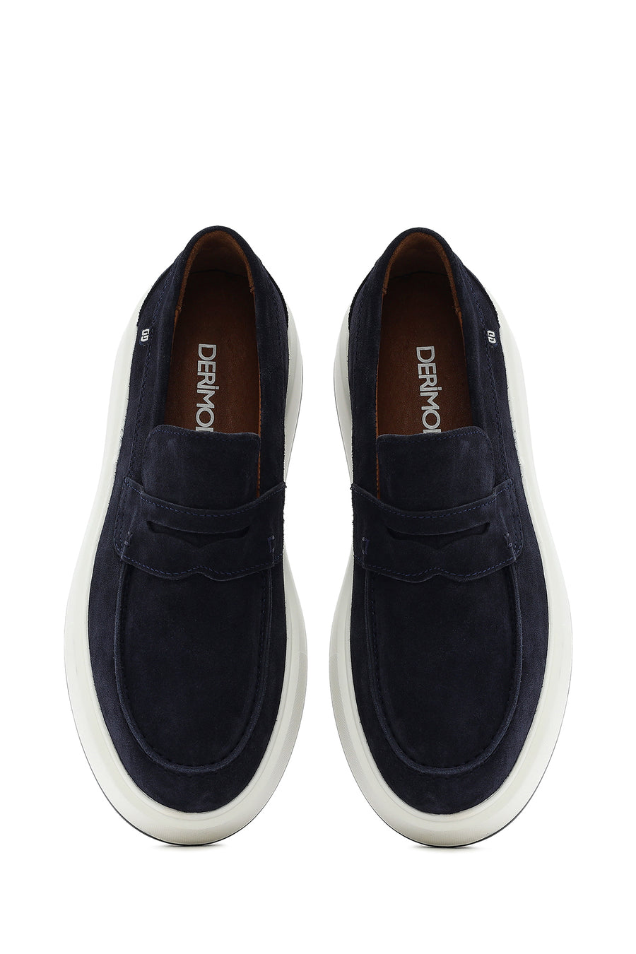 Erkek Lacivert Süet Deri Casual Loafer