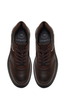 Erkek Kahverengi Bağcıklı Deri Casual Sneaker | Derimod