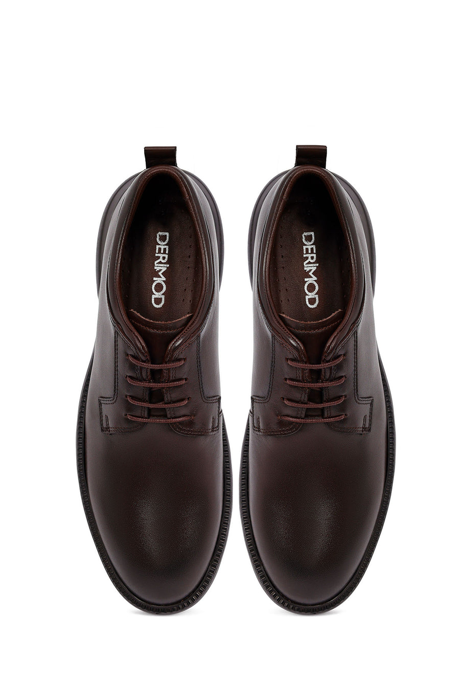 Men's Brown Lace-Up Leather Casual Shoes